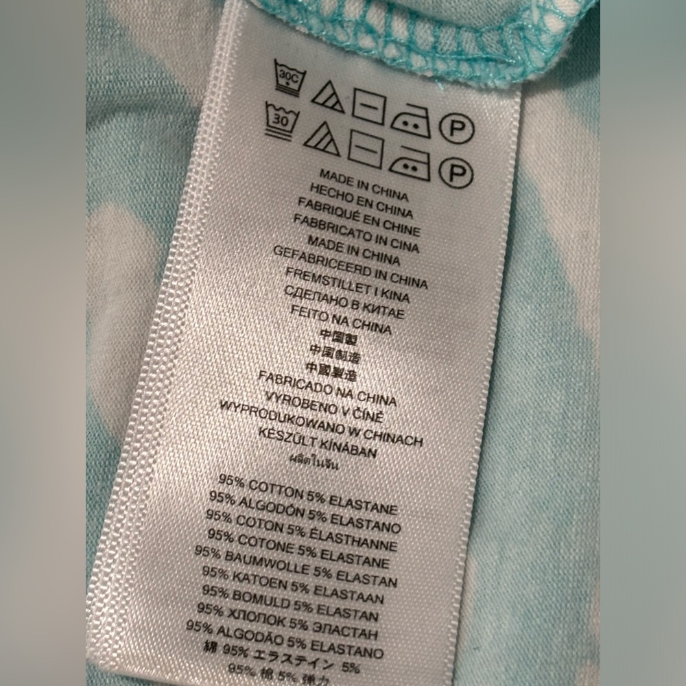 MICHAEL KORS Aqua Zebra Print Top XL | Ruched Side MK Logo Tee - Picture 9 of 9